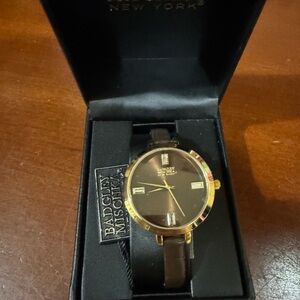 Badgley Mischka Women's Gold and Brown Watch